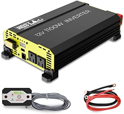 HQST 1100 Watt Power Inverter 12V DC to 120V AC Converter with Dual AC Outlets 5V 1A USB,for Car RV, Truck, Yacht, and Off Grid Solar Power System