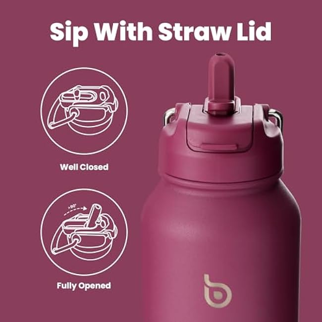 BOTTLE BOTTLE 40 oz Stainless Steel Insulated Sports Water Bottle | with straw | and pills holder
