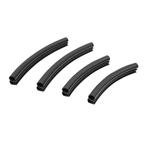 uxcell 4pcs Black Car Door Scratch Protector Strip Edge Guard Anti-Collision Trim