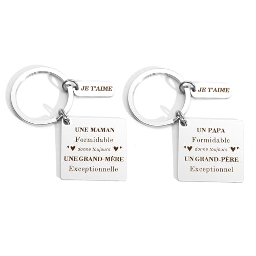 Coopyin Porte-Clefs Fête des Grand-Parents, Argent, Mixte, Unisexes-Adultes, Métallique