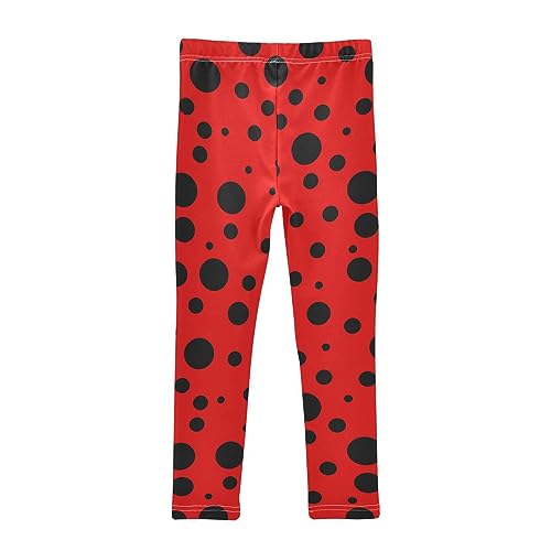 Ladybug Pattern Black Spots On Red Girls Leggings Dance Running Workout Yoga Pants2