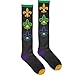 Amscan Mardi Gras Light Up Knee Socks (Pack of 2) - Vibrant Green, Gold & Purple Soft Cotton Blend - One Size Fits All - Perfect for Festive Celebrations