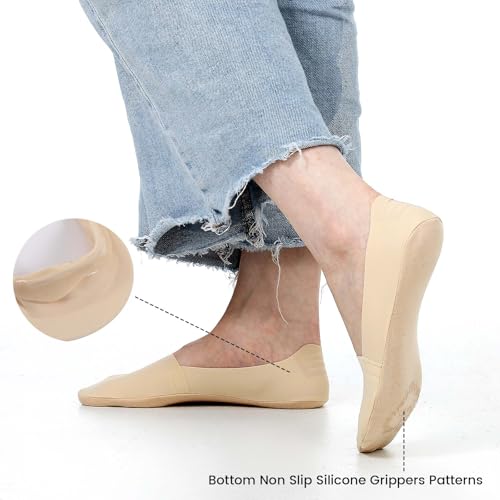 6 pairs No Show Socks for Women Nylon Non Slip Low Cut Invisible Liner Footies Invisible Silky Low Liner Socks for Flats Loafers Lightweight3