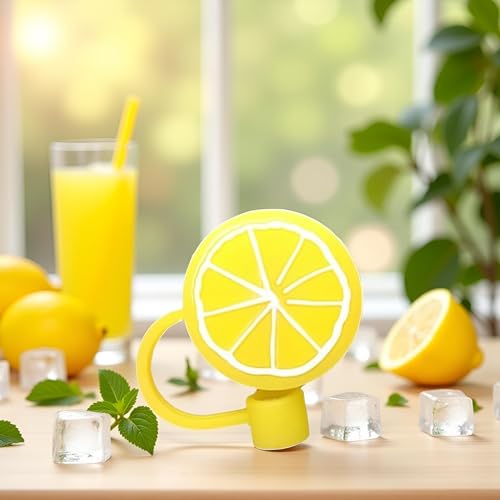4 piezas tapas para pitillos de silicona amarillo miniatura 5