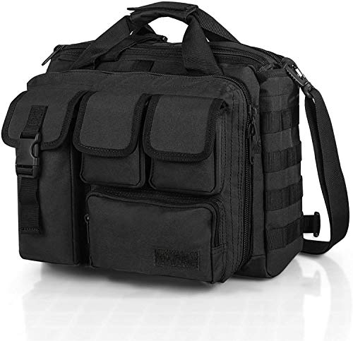 DODO DEER Camouflage Tactical Gun Range Bag Pistol Shooting Duffle Bag Cases Padded Shooting Range Bag for Firearm Accessories Storage (Black)