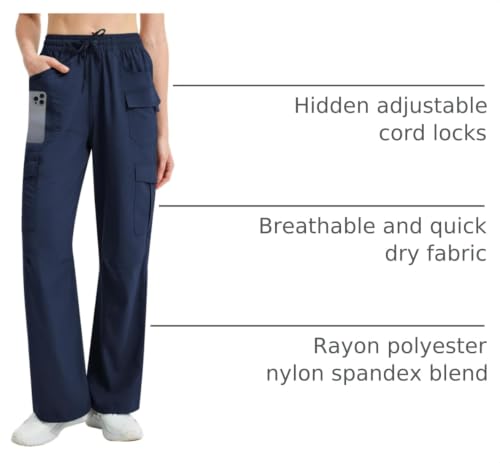 Image of Women's Cargo Pants 28 inch /30 inch Lightweight Quick Dry Casual Travel Pant Streetwear for Work Hiking Outdoor with 8 Pockets