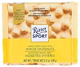 Ritter Sport, White Chocolate with Whole Hazelnuts, 3.5-Ounce Bars (Pack of 10)