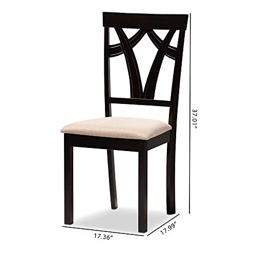 Baxton Studio Sylvia Dining Side Chair in Sand and Brown (Set of 2)