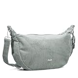 Zwei Damen Handtasche Mademoiselle.M M70 Moon-Bag 4 Liter Trend-Tasche in Halbmond-Form vielseitig als Bauchtasche Crossbody-Bag Abendtasche Umhängetasche zu tragen (cord-sage)