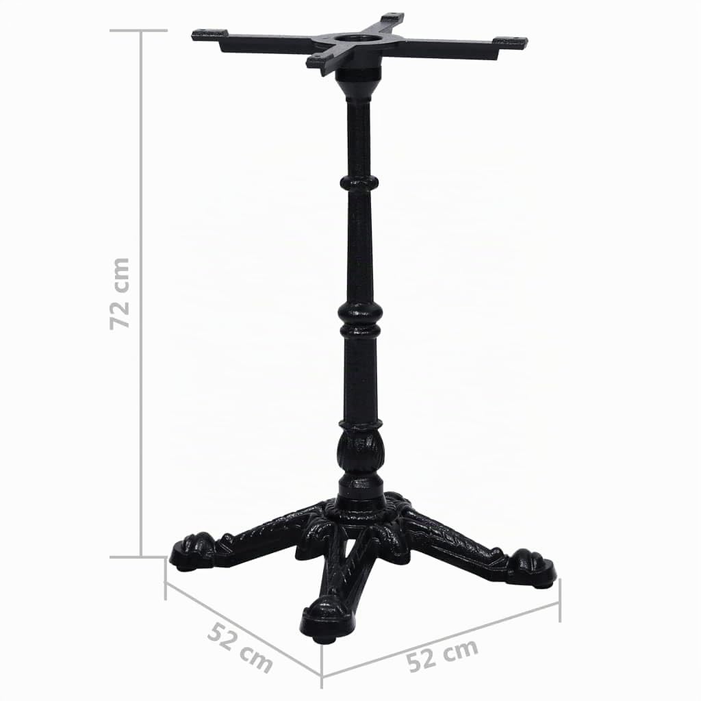 vidaXL Pata de Mesa de bistró Negra 52x52x72 cm de Hierro Fundido, Pata de Mesa, Pata de Mesa de Repuesto, Soporte de Mesa, Patas de Mesa