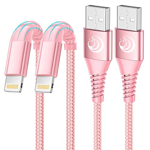 Aioneus iPhone Ladekabel, Lightning Kabel [2Pack 2M] MFi Zertifiziert iPhone Kabel Nylon Fast USB Ladekabel für iPhone 14/14 Pro Max/13/13 Pro/12/12 mini/11/XS/XS Max/XR/X/8/8 Plus/7/7/6s/6/5s/SE 1