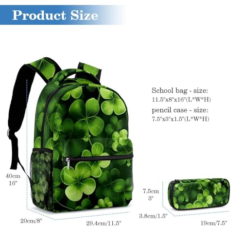 Sac d'école trèfle à quatre feuilles idéal pour cours, voyages et ados - 2
