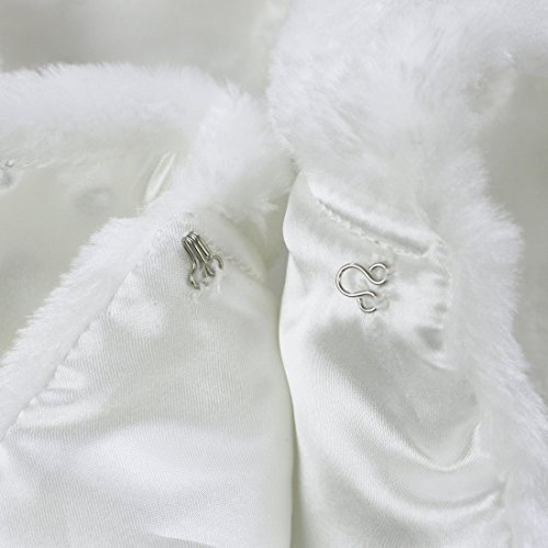 Image of Agoky Flower Girls Faux Fur Bolero Shrug Shoulder Wrap Cape Wedding Prom Party Dress Cape Coat Stole