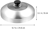 Vista 7 de YARNOW Tapas de sartén de acero inoxidable Cubierta de olla de metal Mango de tapa de olla de cocina grande para cocinar