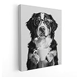 APJYM Funny Bernese Mountain Dog Coffee Wall Art, Trendy Black and White Coffee Lover Wall Art for Home Kitchen Cafe, Bernese Mountain Dog Wall Decor, 11x14 Inches Frame