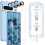 SMARTDEVIL [3+3 Pack] Screen Protector For Google Pixel 8 Pro With Camera Lens Protector , FingerPrint Reader Compatible, Clear 9H Tempered Glass Film, Fast & Easy Installation, Alignment Frame