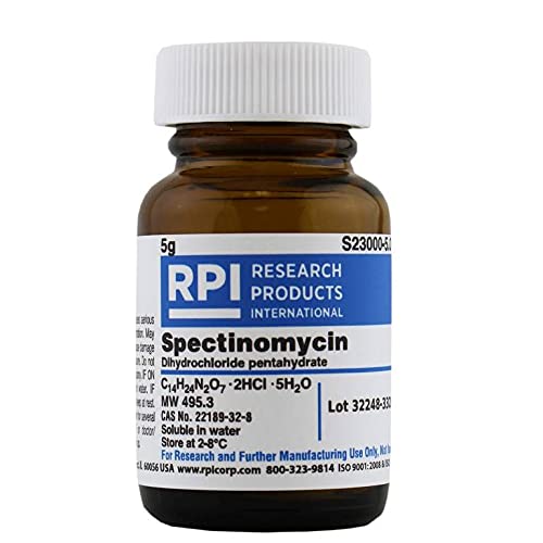 Research Products International Spectinomycin Dihydrochloride Pentahydrate, 5 Grams - RPI