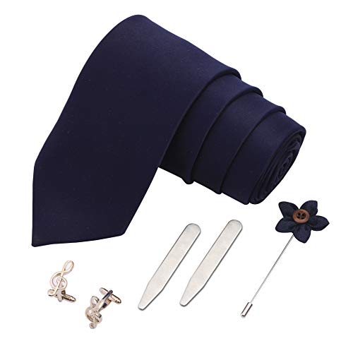 Image of Peluche Modish Navy Blue Colored Microfiber Necktie for Men