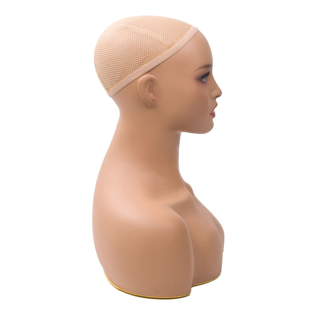 Mannequin Head with Shoulder Display Manikin Head Bust for Wigs,Makeup,Beauty Accessories