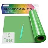 HTVRONT htv Vinyl Rolls Heat Transfer Vinyl - 12' x 15ft for Shirts, Iron on Vinyl for All Cutting Machines - Easy to Cut & Weed for Heat Vinyl Design (Grass Green)