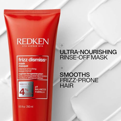 Image of Redken Frizz Dismiss Shampoo, Mask & Rebel Tame Cream Anti-Frizz Combo | With Babassu Oil & Smoothening Complex | For Dry & Frizzy Hair | For Men & Women