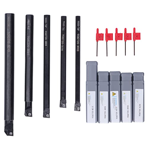 5 Set CNC Boring Holder High Speed Steel Turning Toolholders Kit with Wrench for Lathe Tools, 95 Degree Cutting Angle, Ideal for Metal Processing