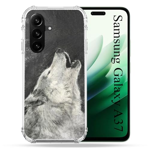 Coque Samsung A37 5G renforcée antichoc motif loup sauvage