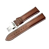 VISIYUBL Cinturino for orologio da orologio in pelle universale da 20 mm 22mm for Zenith Fit for Hamilton Fit for Omega Man Watch Scrub Pattern Braccialetto nero(Brown white clasp,20x18mm)
