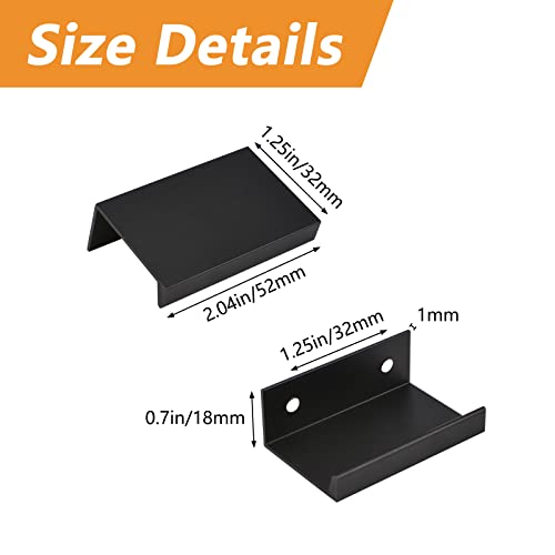 MOROBOR Black Mini Finger Edge Pull, 8pcs Concealed Handle Modern Style Drawer Handle - Image 2