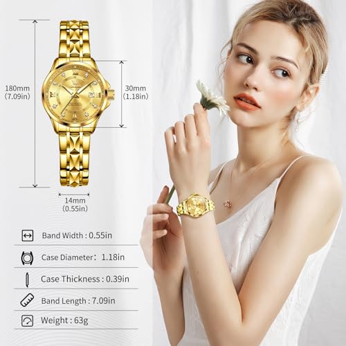Image of OLEVS Watch Women Two Tone Watches for Women with Date Dress Womens Watches for Small Wrists Luxury Easy Read Women's Watch Waterproof Blue /Black /Gold /Silver Dial Reloj para Mujer