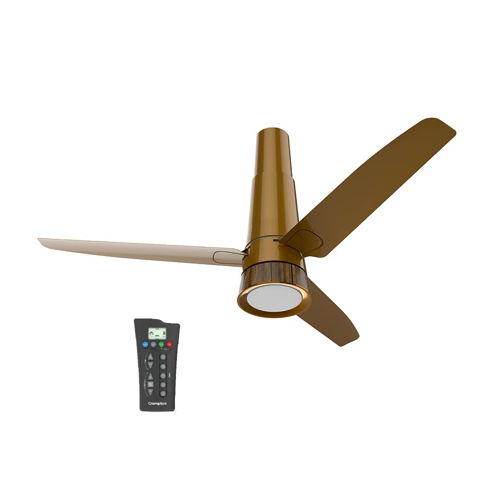 CromptonEnergion Roverr Smart iOT Enabled 1200mm BLDC Ceiling Fan | Light Dimming Feature | Remote Control | 5 Years Warranty (Shimmer Brown), Pack of 1