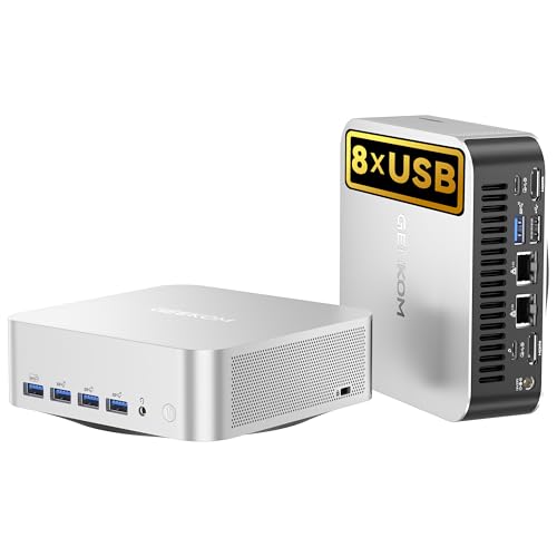 GEEKOM AI Mini PC A8 Max mit AMD Ryzen 9 8945HS, 3 Jahre Garantie, 32 GB DDR5 RAM(kein festgelegter LPDDR) 1 TB SSD, Micro PC W-11 Pro | 8 USB Ports | 8K UHD | Dual LAN Port, für Gaming/Kreativität