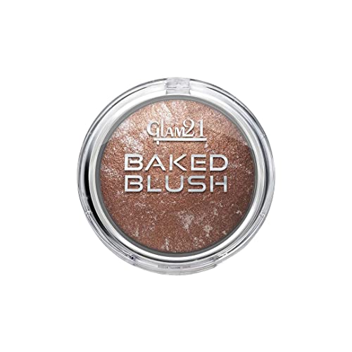 Image of Glam21 Baked Blusher | Highly Pigmented, Long Lasting | Illuminating Glow Finish | Smooth & Blendable Texture |Stays up to 8 hours | For All Skin Types | 6gm | Shade-09