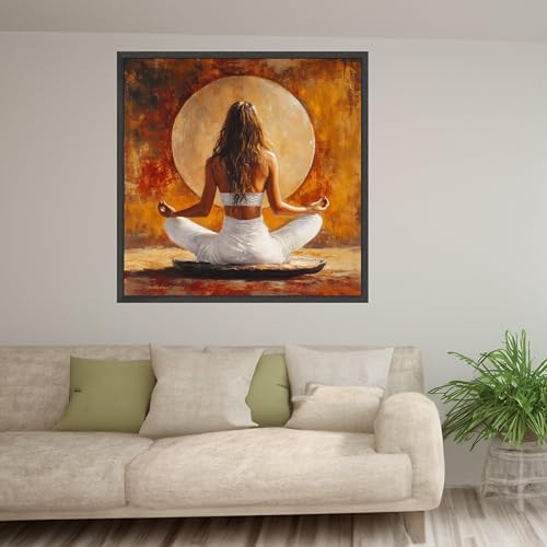 Toile de yoga méditative en tenue blanche pour harmoniser votre esprit