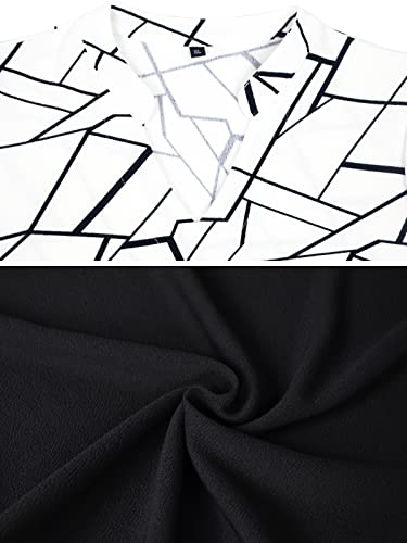 Image of Mokayee Womens Summer Short Puff Sleeve Casual Semi-Formal Fit and Flare Church Wedding Guest Work Dresses with Pockets