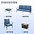 VICLLAX 8 Pieces Patio Furniture Set with 45-inch Firepit,Outdoor Furniture of 3-Seater Sofa, 4 Patio Single Sofas and Metal Top Firepit with 2 Ottomans for Backyard Deck and Garden(Blue)