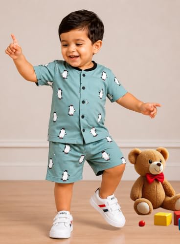 Image of 3BROS Baby Boys & Baby Girls Cotton Hosiery Clothing Set Half Sleeves T-shirt with Matching Pants (DB20HS6027 Parent)