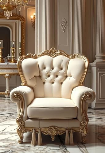 Accent Chair | Chairs for Living Room | Single Sofa Chair | Office Chair | Chair for Study | Office Chairs | Sofa Chairs for Living Room (White Accent Chair) | Chairs