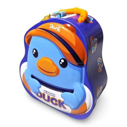 Tirelire amusante en métal en forme d'animaux, serrure et clé, grande taille pour garçons et filles – Tirelire canard, crabe, dinosaure, bébé licorne, pingouin...