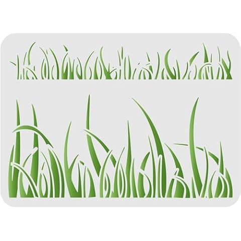 FINGERINSPIRE Reusable Grass Painting Stencils Cover