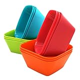 Small Square Bowls Plastic Dishwasher Safe BPA-Free for Cereal|Unbreakable 24-ounce Set of 12 in Mul