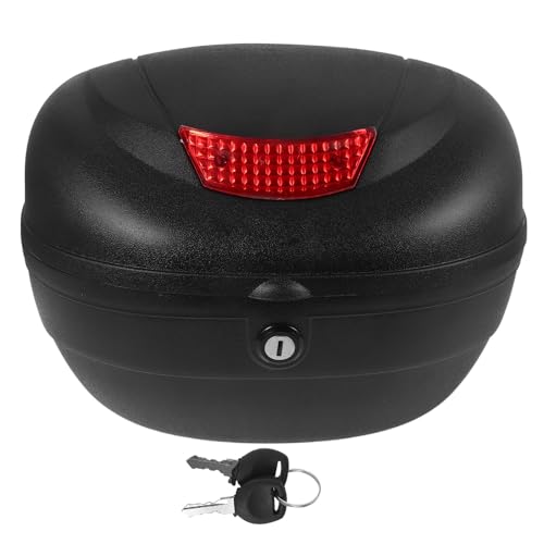 TOYANDONA Top Case Moto 25L Noir en Polypropylène avec Design Élégant, Coffre Arrière Étanche, Support Bagages Réfléchissant, Dosseret Inclus pour Usage...