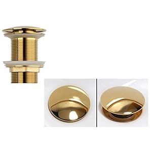 24x7 eMall Brass Full Thread Gold Pop Up Waste Coupling 32 MM (4", Brass Top)