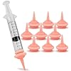 10 Packs of Original Pet Feeding Nipple for Kitten and Puppy Silicone Feeding Pacifier for Pets and Wildlife – Includes One 1-10ml Syringe