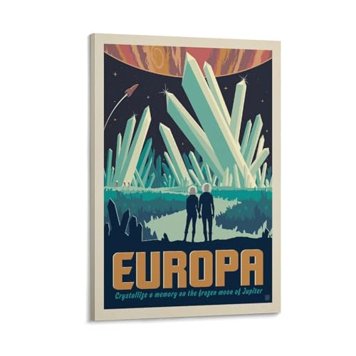 Weltraumreise, Retro-Poster, Zukunftsreisen, Kristallfelder, Poster, Kunstdruck, Wandfoto, Malerei, Poster, hängendes Bild, Familiendekoration, 40 x 60 cm