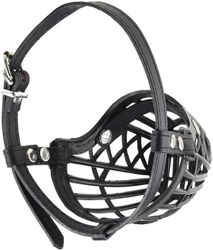 Adjustable Muzzle, Mouth Cover for Dogs/Puppy (Black) (Medium)