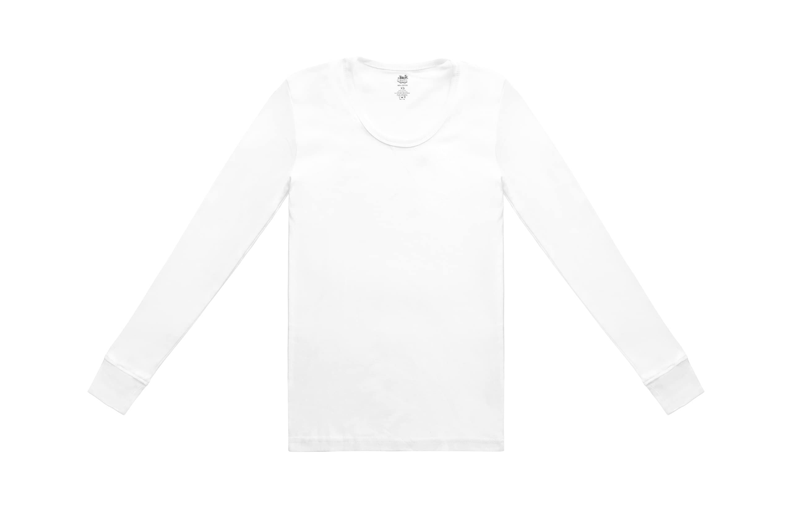 Jack & Jill Thermal Shirts for Men - Long Sleeve Men's Thermal Shirt - Soft Base Layer Top - Soft 100% Cotton (Size Large) White