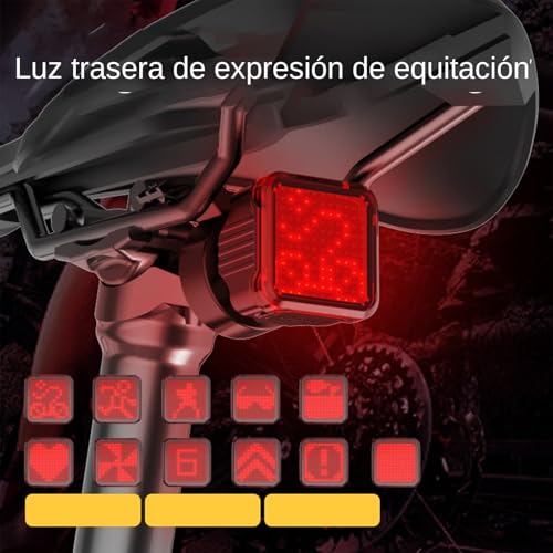 Luz Trasera para Bicicleta | Luces para Bicicleta Recargables,LED con Efectos Dinámicos, Alta Luminosidad E Impermeable para Senderos De Montaña, Aventuras Y Carretera - imagen 7