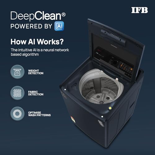 Image of IFB 10 Kg 5 Star AI Powered Fully Automatic Top Load Washing Machine (TL S4RBS 10.0 Kg Aqua, Sparkle Silver, 2X Power Steam, 4 Years Comprehensive Warranty)