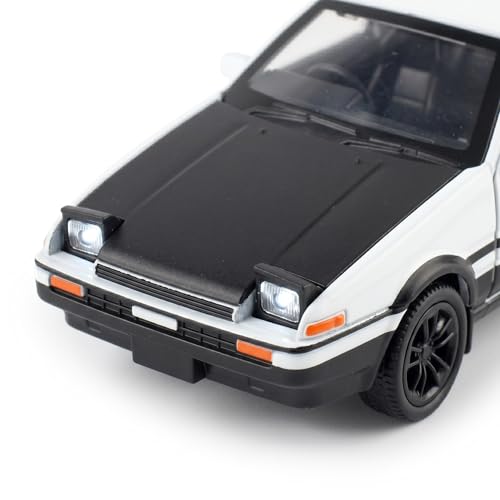 Image of Toyota AE86 Sprinter Trueno 1:35 Scale Die-Cast Car Model - Fujiwara Tofu Shop JDM Drift Livery Sound Light Pull-Back Alloy Panda Trueno Collectible